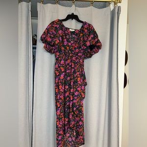 NEVER WORN Floral Puff Sleeve Wrap Dress